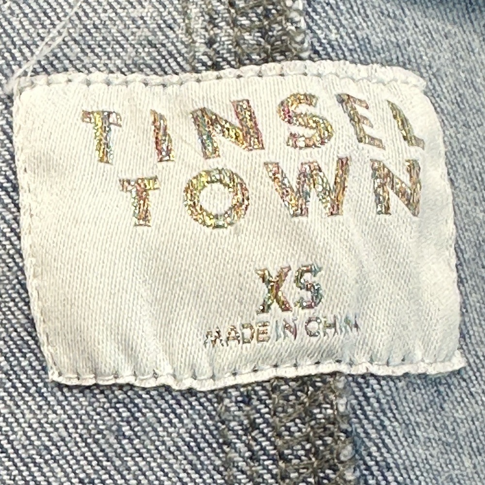 Tinseltown Sleeveless Denim Tank Overall Mini Dress - Blue - size XS - Picture 6 of 10